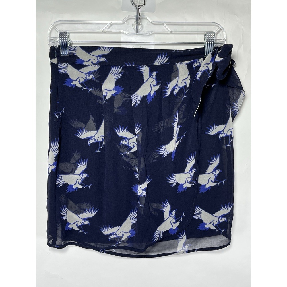 ZARA BASIC Eagle‎ Navy Blue And white Wrapover Skirt Size Small Outdoors EUC